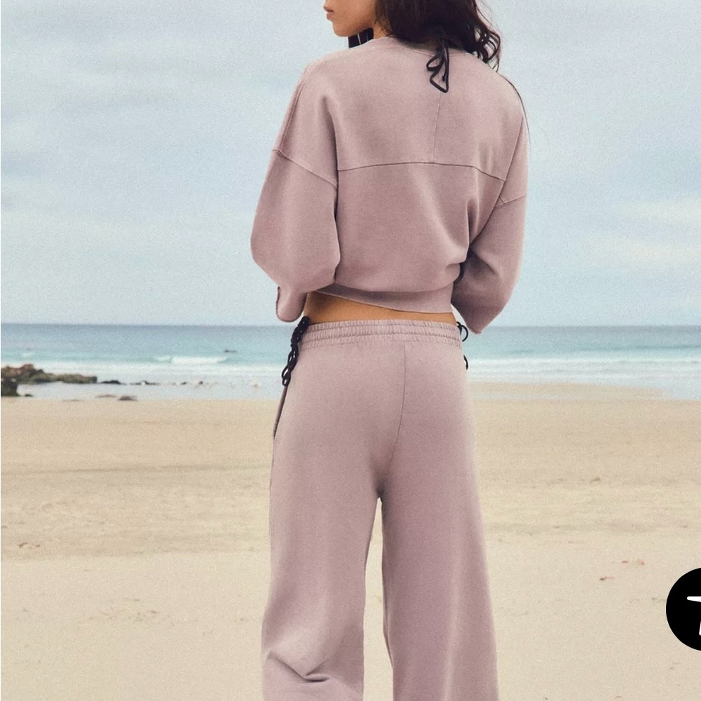 Zara Washed Effects Sweatpant Sweatshirt Set S - Picture 7 of 10
